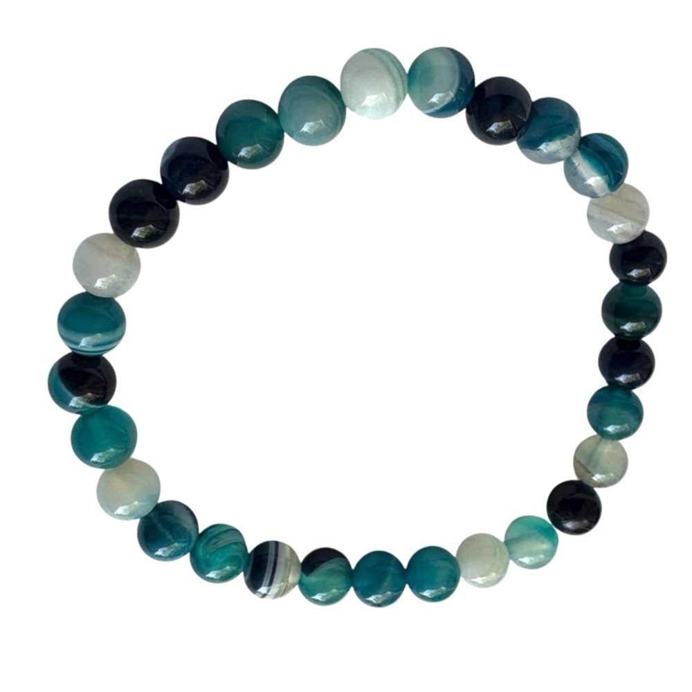 Natural Stone, Sea glass, Crystal and Czech Glass Beaded Stretch Bracelets. - Picture 4 of 15